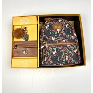 Winnie The Pooh 3 Piece Gift Set Mini Backpack ID Card And Keychain